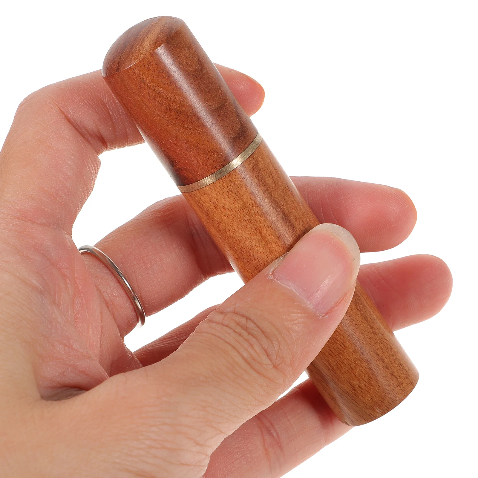 

1 pc Sandalwood Toothpick Storage Tube Portable Wood Toothpick Holder Small Object Organization Tool Compact Pocket-Sized For