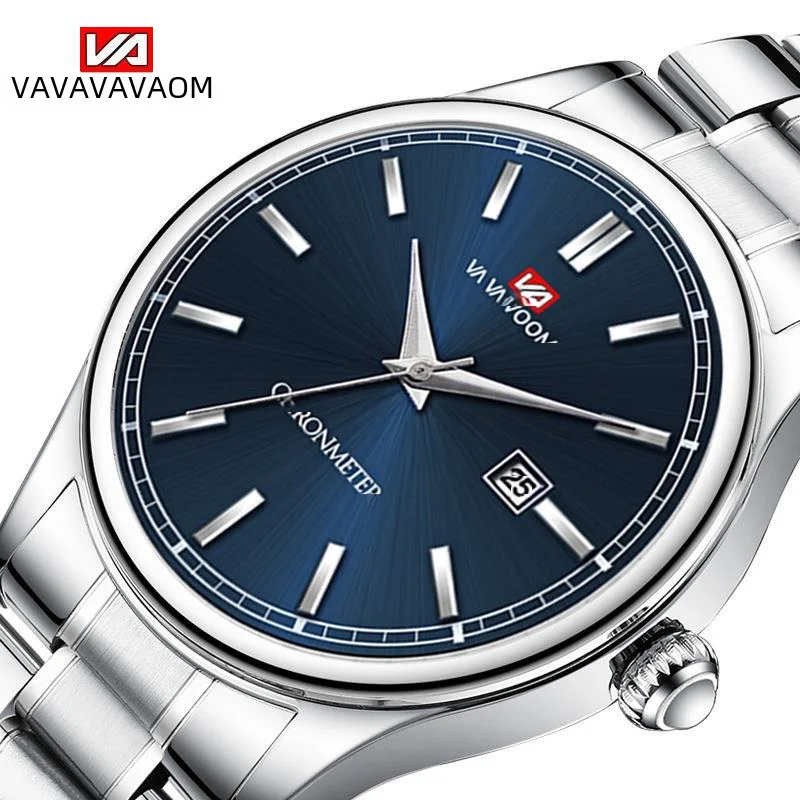 2022 New Men's Watch Waterproof Casual Business Steel Strap Calendar Watch Trendy Movement Wristwatch For Men