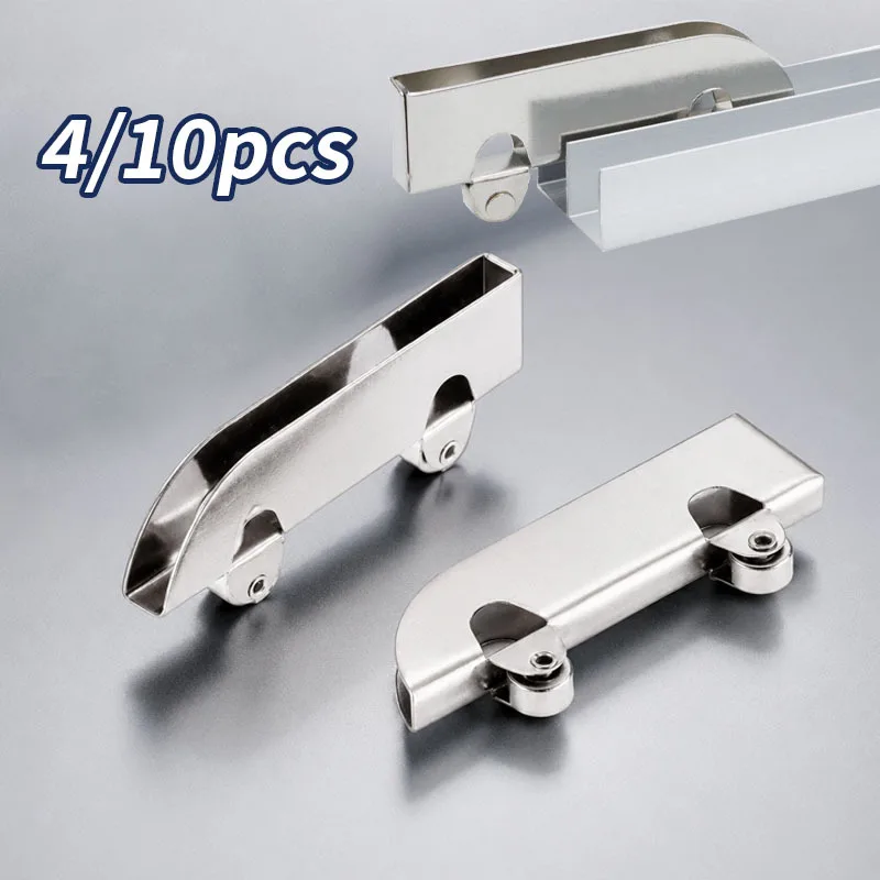 4/10pcs Clamp Wheels, Mobile Rollers, Small Glass Sliding Door Pulleys, Hardware Accessories, Suitable for Glass Installation