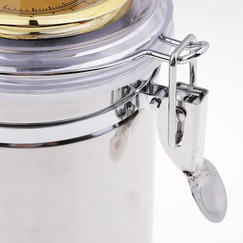 Humidor Jar with Humidifier and Hygrometer - Hold Multiple s - Airtight Stainless Steel Case