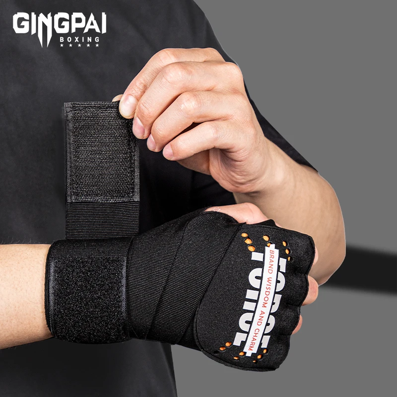 Boxing Hand Wrap Inner Gloves Add Non-Newtonian Fluid Half Finger Gel Boxing Glove for Muay Thai MMA Kickboxing Martial Arts