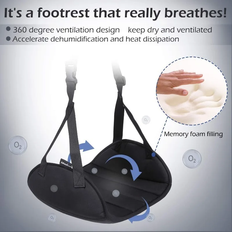 Portable Hammock Leg Rest, Airplane Footrest with Adjustable Strap, Perfect Travel Accessories