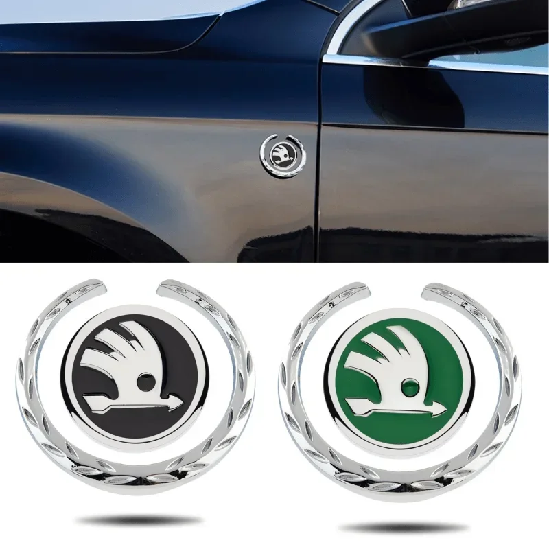 

For Skoda Logo 2 Kodiaq Yeti Karoq Superb A7 Tour RS Octavia Fabia 1 Rapid Car Window Side Sticker Auto Body Emblem Decoration
