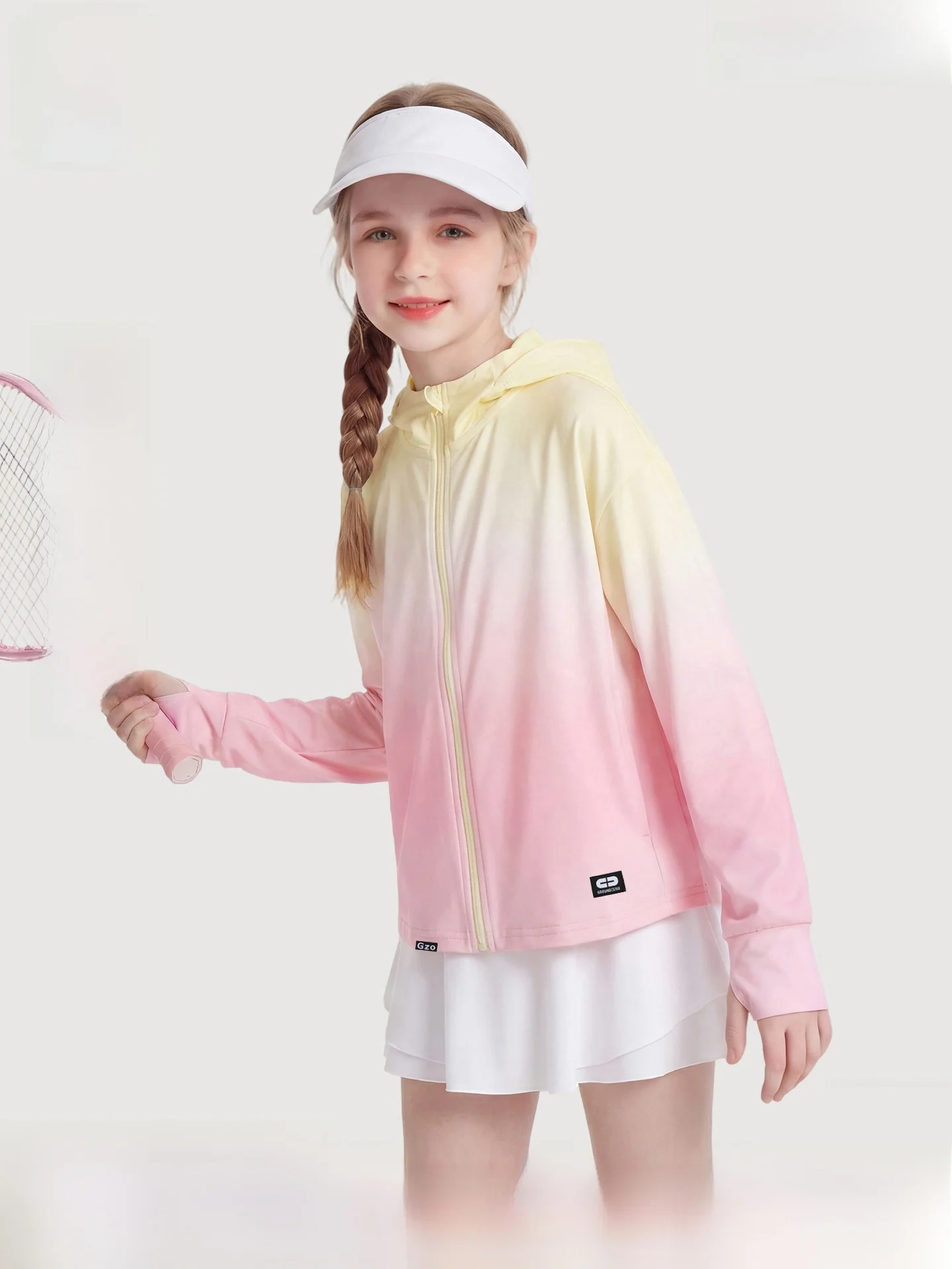 vetements-de-protection-solaire-pour-filles-ete-upf-50-manches-longues-fibre-de-polyester-veste-a-capuche-respirante-legere-sensation-de-fraicheur