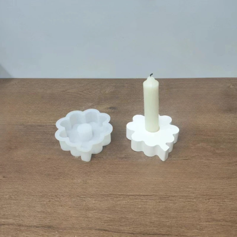 Four Leaf Clovers Holder Silicone Molds Candlesticks Resins Molds DIY Castings Moulds for Candle Holder Dropship