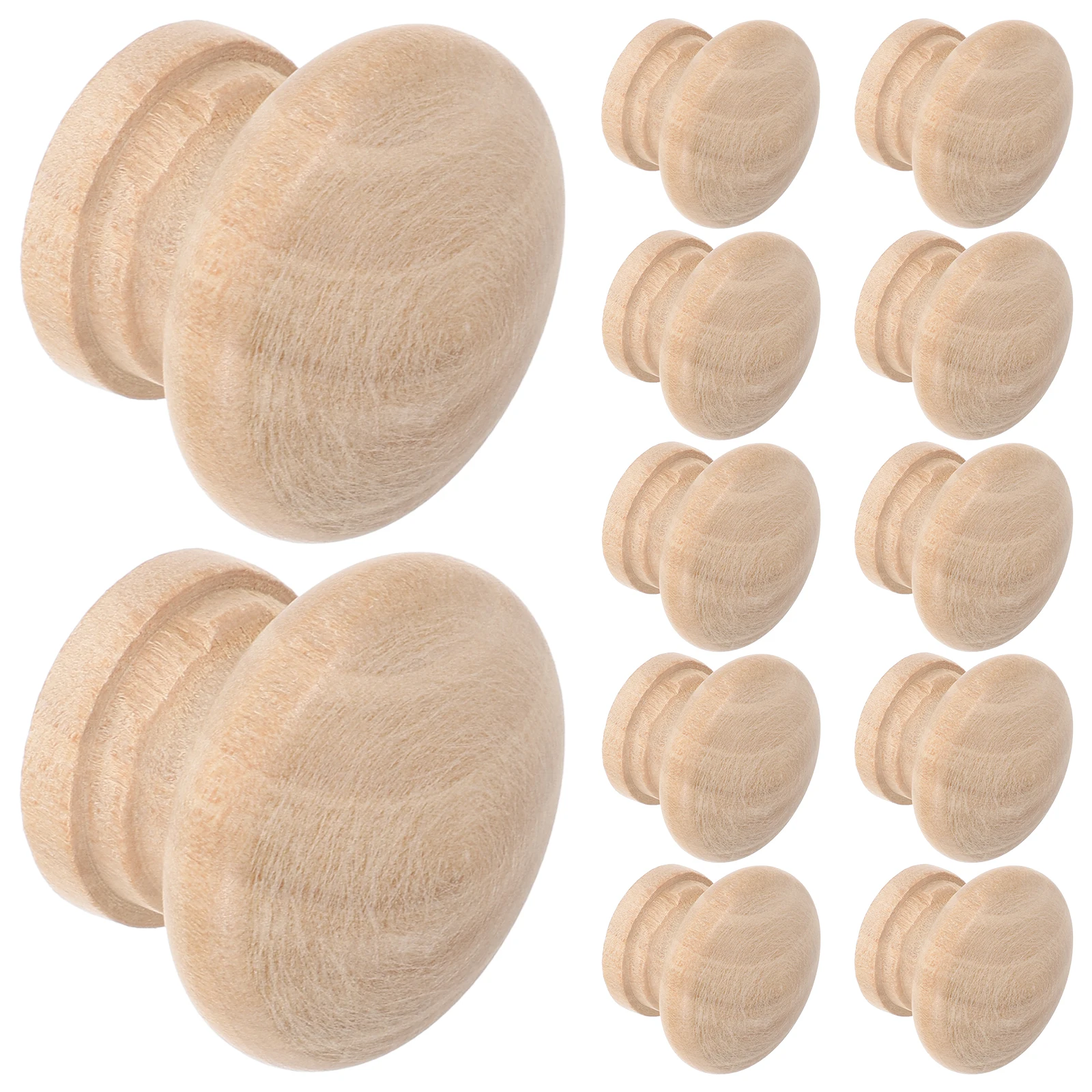 

12 Pcs Wooden Drawer H les Cabinet Knobs Small Door Pulls Mushroom Shaped Retro Furniture Hardware Dresser Wood Alloy
