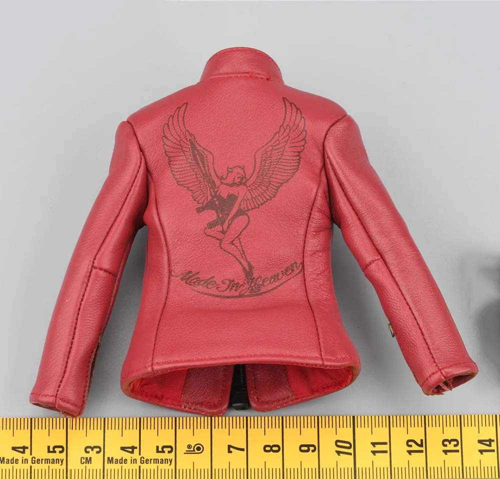 1/6 DAMTOYS DAM DMS031 Female Girl Evil Claire Game Character Red Leather Tops Coat with Pattern Fit 12\