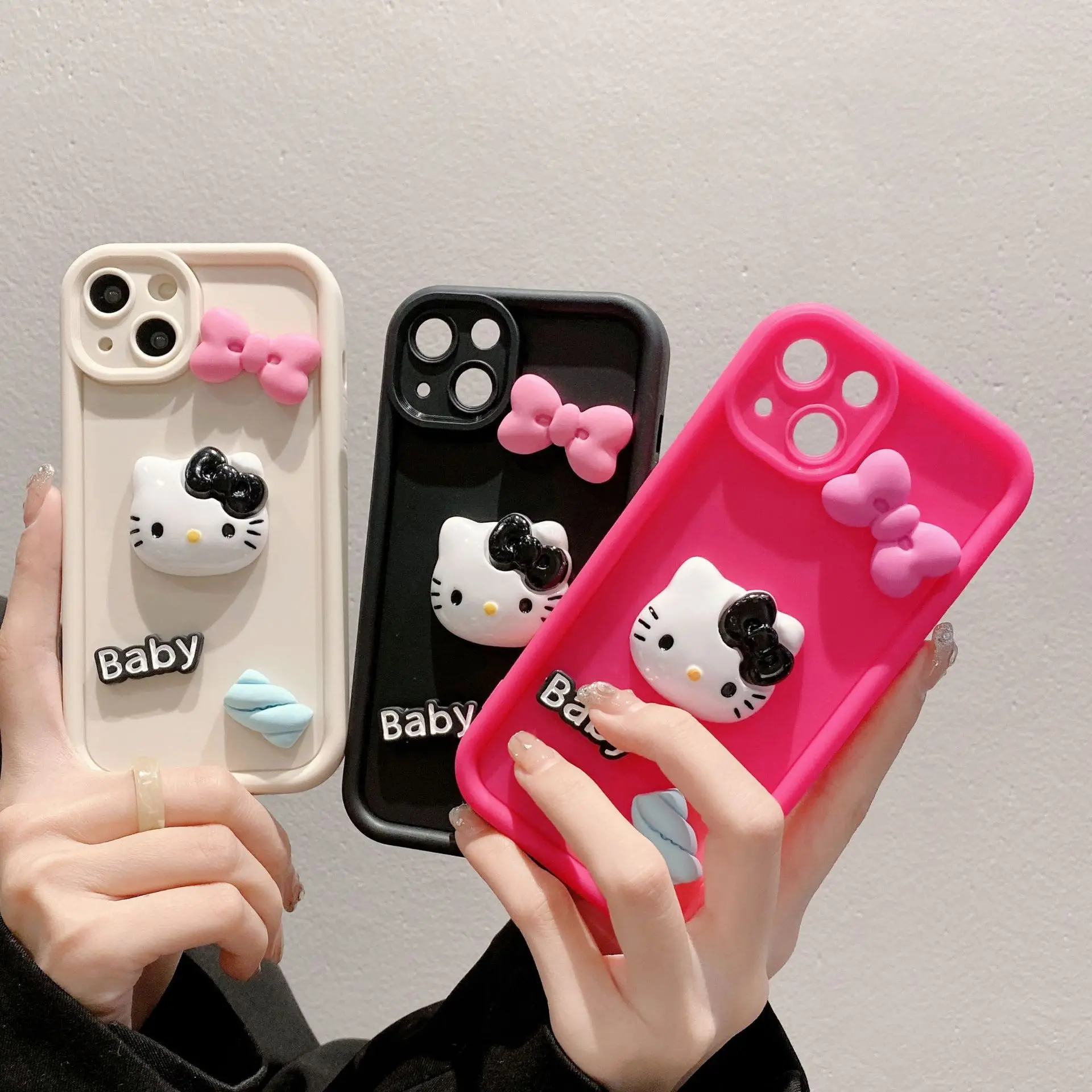 Sanrio Ins Hello Kitty Kawaii Phone Case For iPhone 16 15 14 13 12 11 Pro Max Girl Anti-fall Shockproof Silicone Soft Y2K Cover