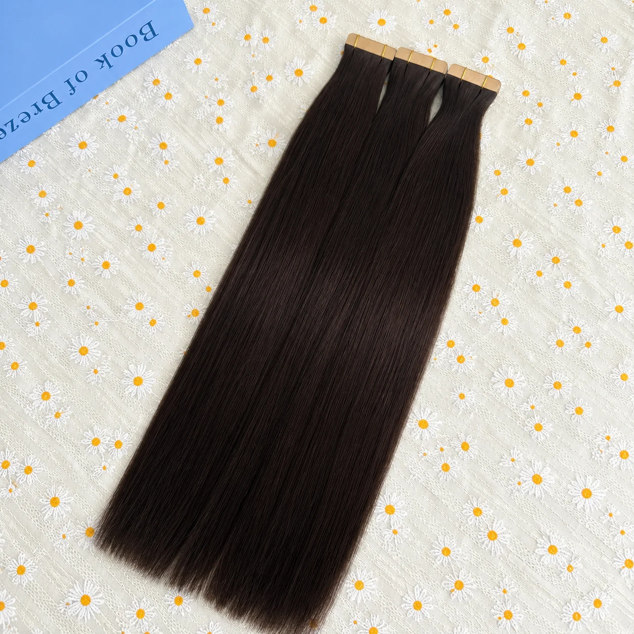 18-26 Inch Tape in Hair Extensions 100% Human Hair Seamless Invisible Straight Hair 21Pcs/Pack Natural 2# Dark Chocolate Brown Human Hair Brazilian Skin Weft Tape PU Pure Hair For Add Volume Length