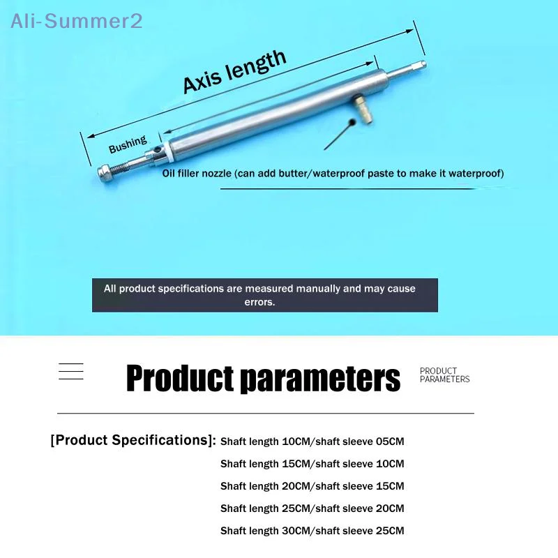{Summer2} Boat Racing Essential - Stainless Steel Tube with Grease Nozzle, L10/15/20/25/30cm for RC Electric Racing Boats