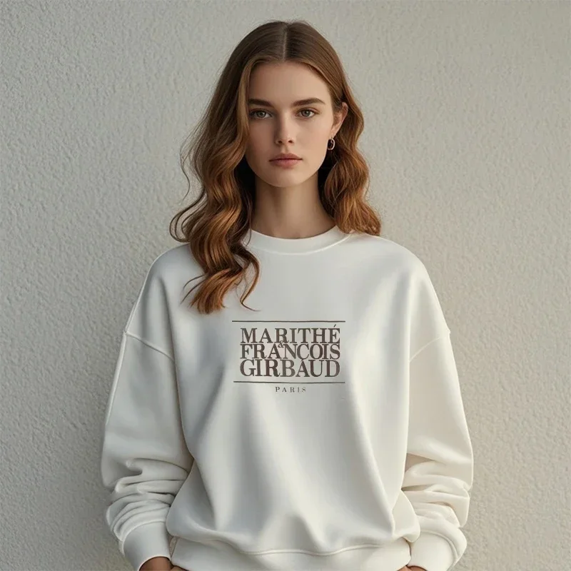 Margiela Autumn Winter New Digital Round Neck Hoodie for Women Loose Fit Cotton Fashion Trendy Luxury Brand Casual Tops Men