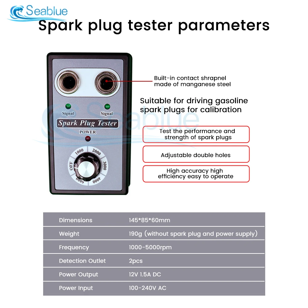 Adjustable Dual Hole Sparking Plug Tester Spark Tester Diagnostic Tool for Car Motorcycle Ignition Coil Checker Spark Detector