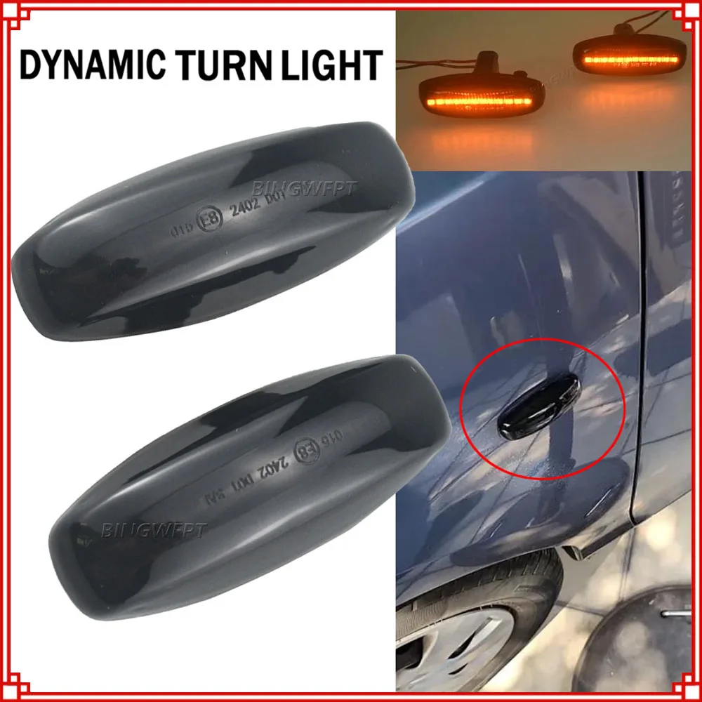 NEW 2PCS Car Led Dynamic Side Marker Turn Signal Light For Toyota Yaris 2014-2019 Vios 2014-2019 Sequential Blinker Lights Lamp