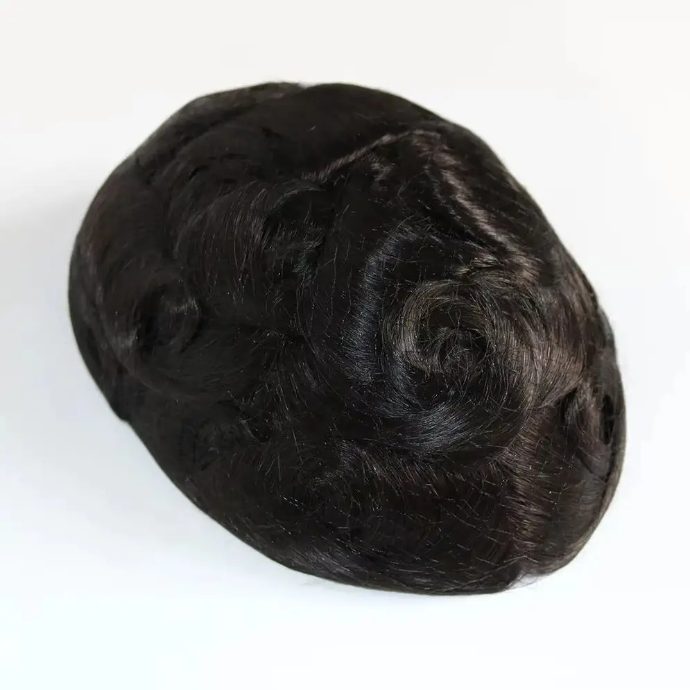 الرماد البني # 4 # 5 # 6 شعر مستعار للرجال بقاعدة PU رفيعة ومتينة 0.1 مم باللون الأبيض والرمادي والأسود # 1ب20 # 1ب65 # 1b80 شعر مستعار بشري حقيقي للرجال