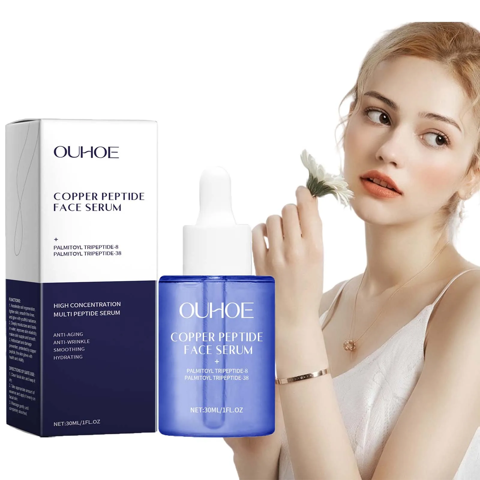 

Copper Peptide Facial Serum Firming Skin Lighten Fine Lines Hydrating Moisturizing Smooth Facial Skin Brightening Care Serum