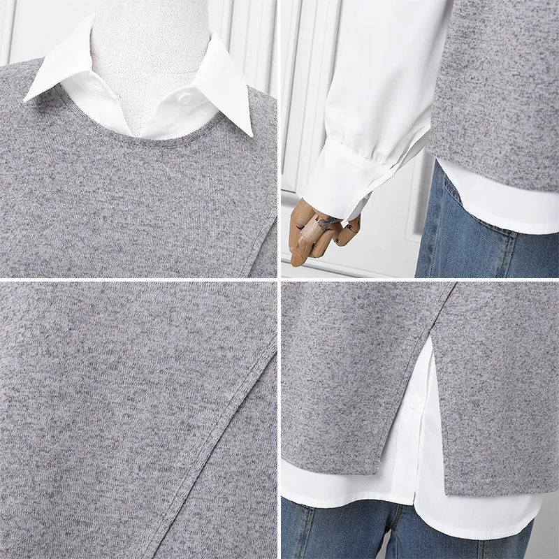 ZANZEA Women Patchwork Shirts Autumn Long Sleeve Blouse 2026 Fashion Casual Lapel Loose Elegant Office Streetwear Female Tops