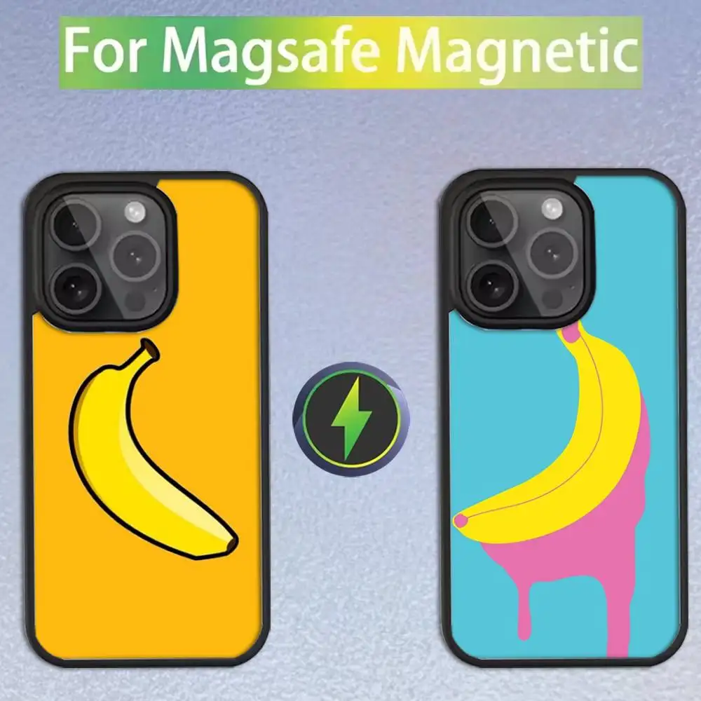 

Fruit Banana Phone Case For iPhone 17,16,15,14,13,12,11,Pro,Max,Plus,Mini,SE4,E Magnetic Magsafe Wireless Charging