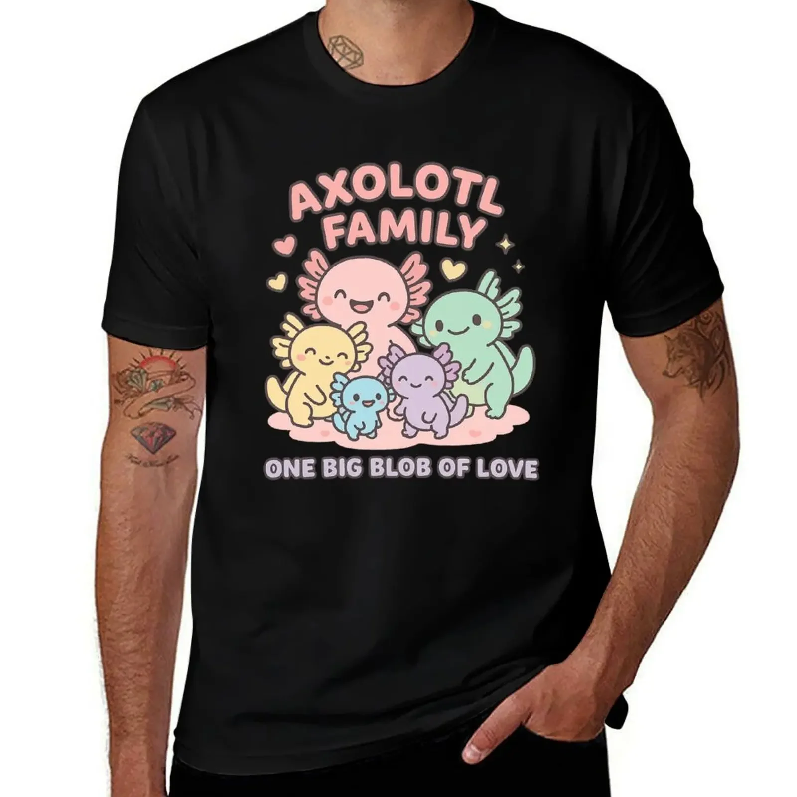 

Axolotl Family Love – Cute Kawaii Blob Squad Design T-Shirt cute clothes customs street wear mens cotton t shirts