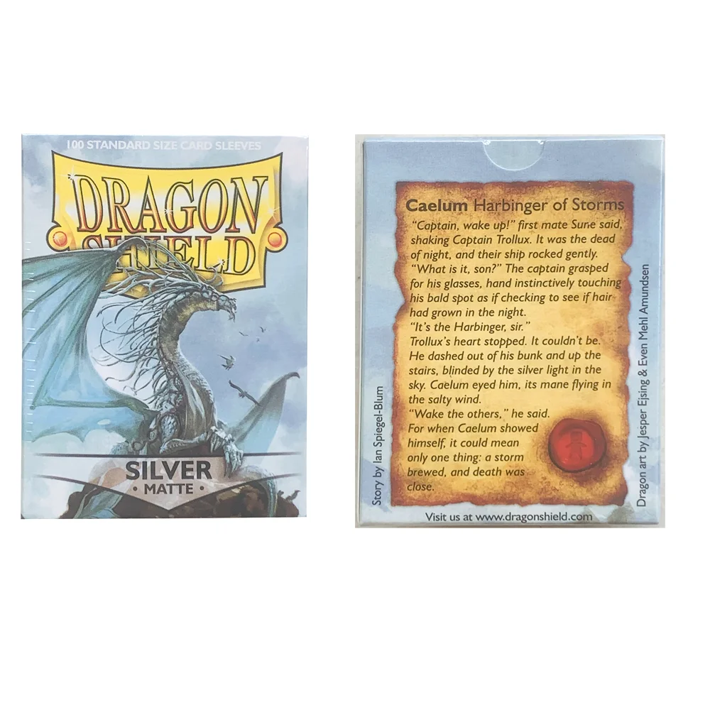Zilver MAT 100 stks/doos Frosted Card Kaarten Mouwen Dragon Shield Kaarten Cover Kaarten Protector voor PKM/Star Reals Bordspellen