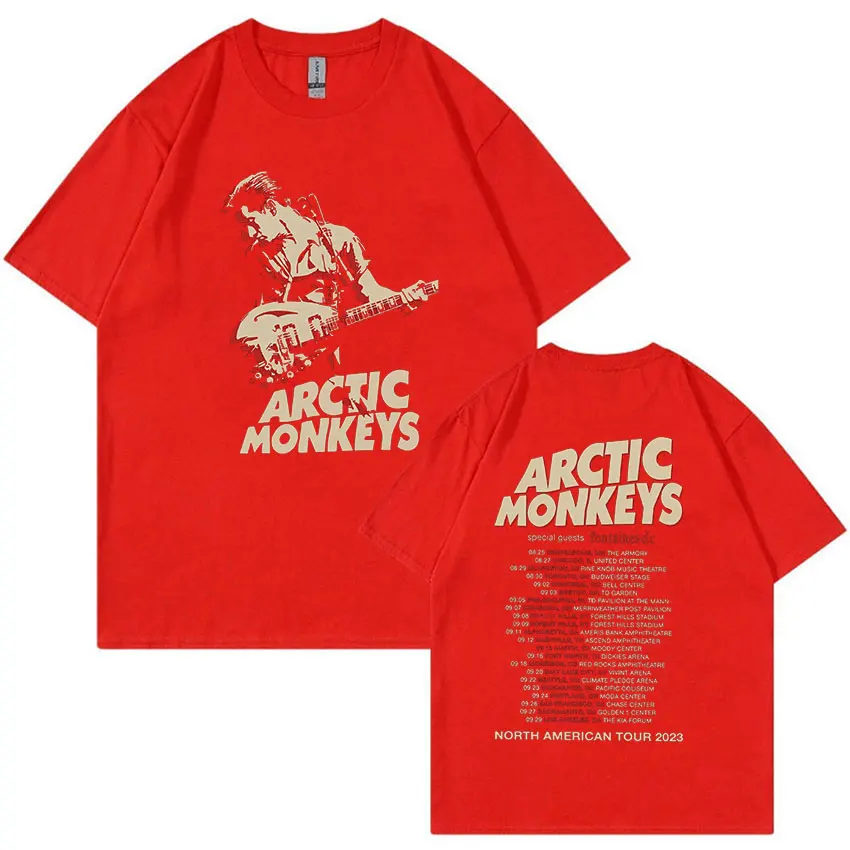 Arctic Monkeys Tour Graphic T Shirts Men\'s Hip Hop Retro Short Sleeve T-shirt Unisex 100% Cotton Oversized Tees Trend Streetwear