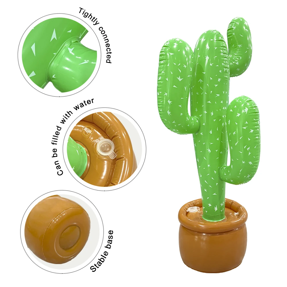 Inflatable Cactus Potted Plant - Ideal for Tropical - themed Parties, Poolside & Home Decor