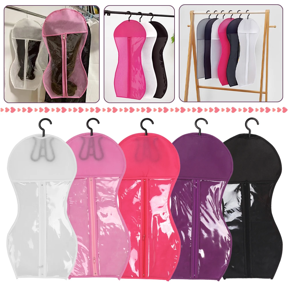 Wig Storage Portable Wig Bags Storage With Hanger Hair Extension Holder For Styling Wig   Storage Bags Wig  For Home & Travel