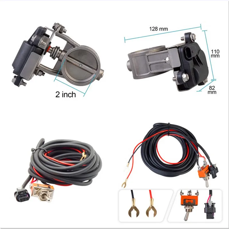 العالمي 2 "/2.36"/2.5 "/3" بوصة كاتم الصوت صمام التحكم في العادم/صمام قطع العادم مع التبديل التحكم اكسسوارات السيارات #6