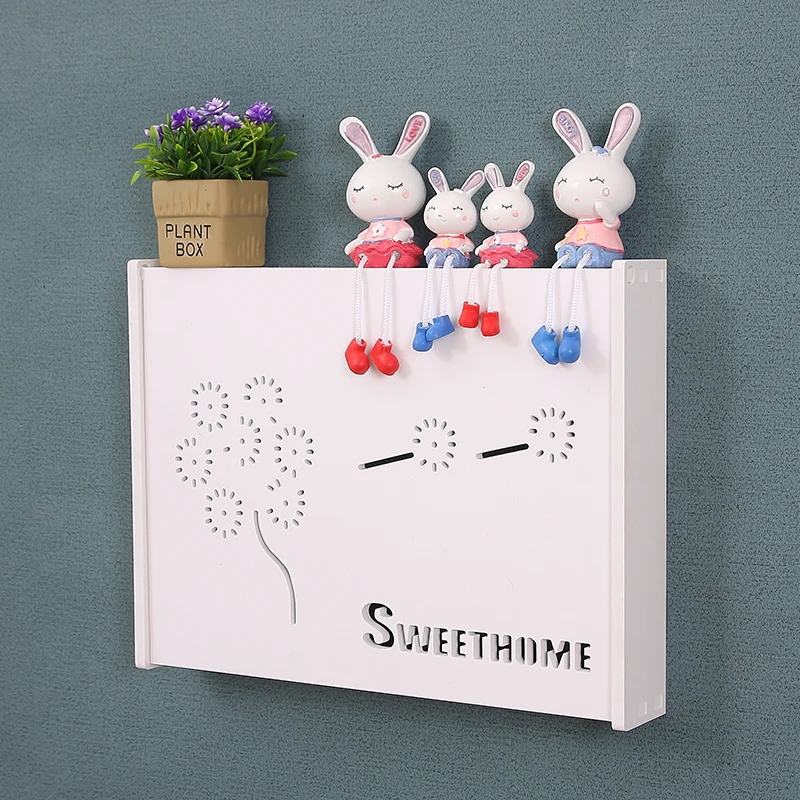 Electric Meter Decorative Box Wireless Wifi Router Storage PVC Wall Hanging Organizer Living Room Home Decor Holder