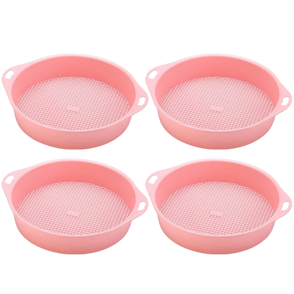 4Pcs Garden Soil Sieve Filter Mesh Compost 3mm Hole Portable Soil Sifter Sieve Filtering For Plant Soil Stone Sifting