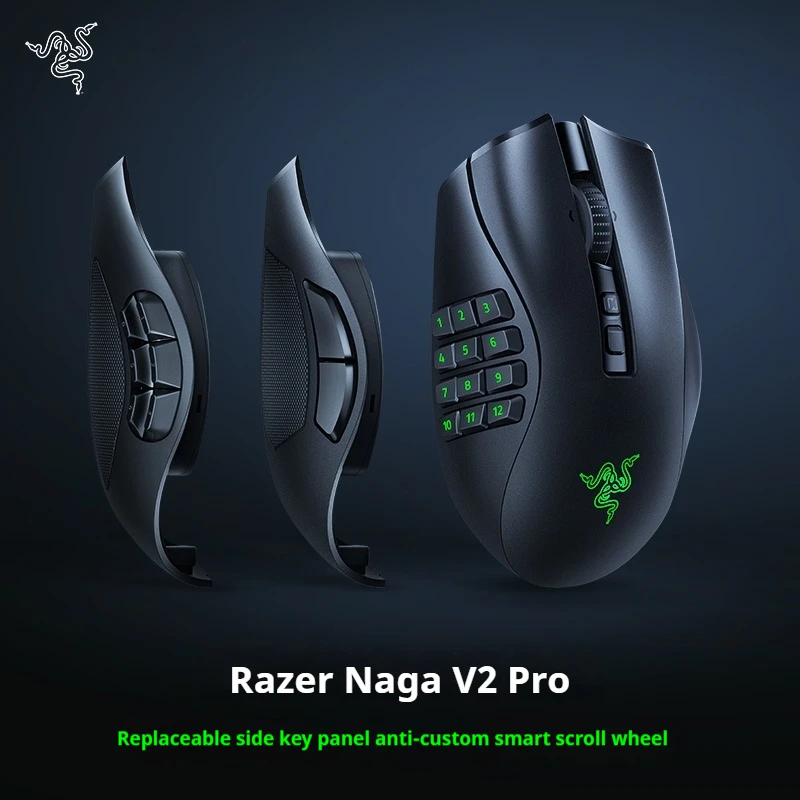 Razer Naga V2 Pro Wireless Mmo Game Mouse With 19 Programmable Buttons Hyperscroll Pro Wheel Swappable Side Plates Optical Mouse