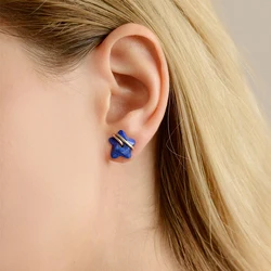 12mm Lapis Lazuli Star Earrings Natural Stone Amethysts Opal Tiger Eye Stone Blue Sodalite Ear Studs For Women Party Jewelry