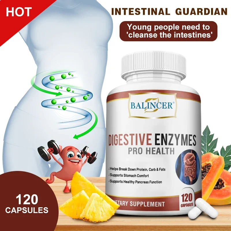 Digestive Enzyme Supplements - Stomach Digestion Health, Helps Constipation, Fat Metabolism, Improve Constipation