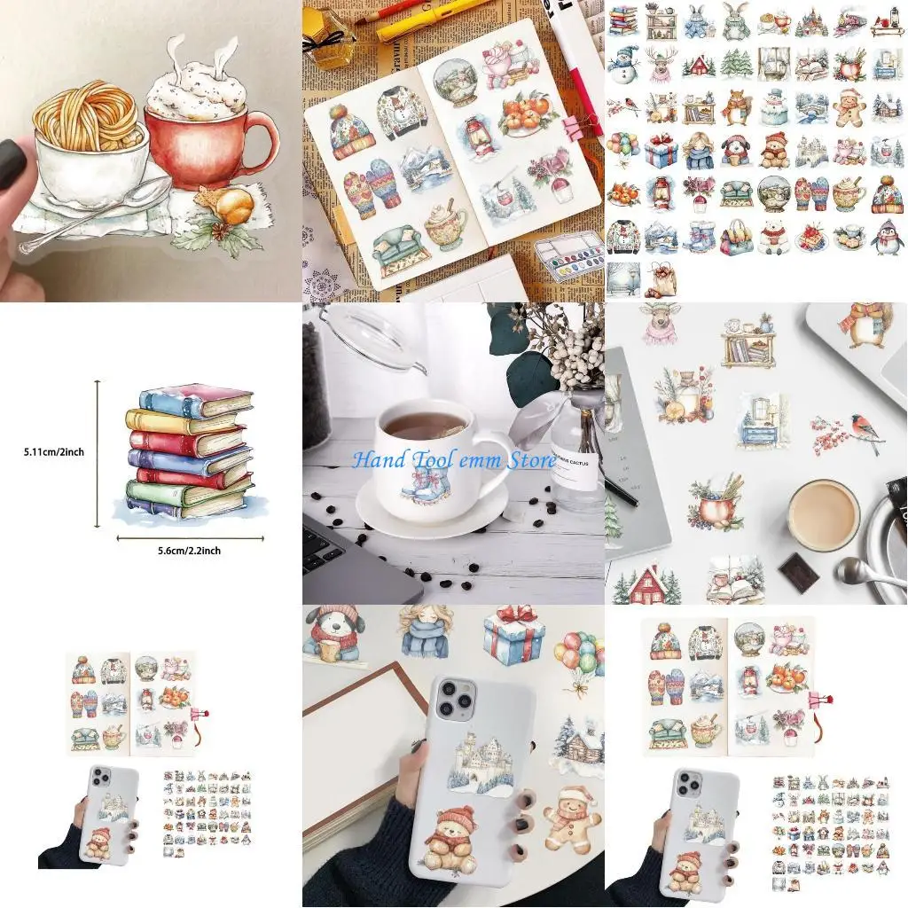 

H37F Removable Holiday Sticker Collection for Tablets Laptops NonToxic PVC Sheets