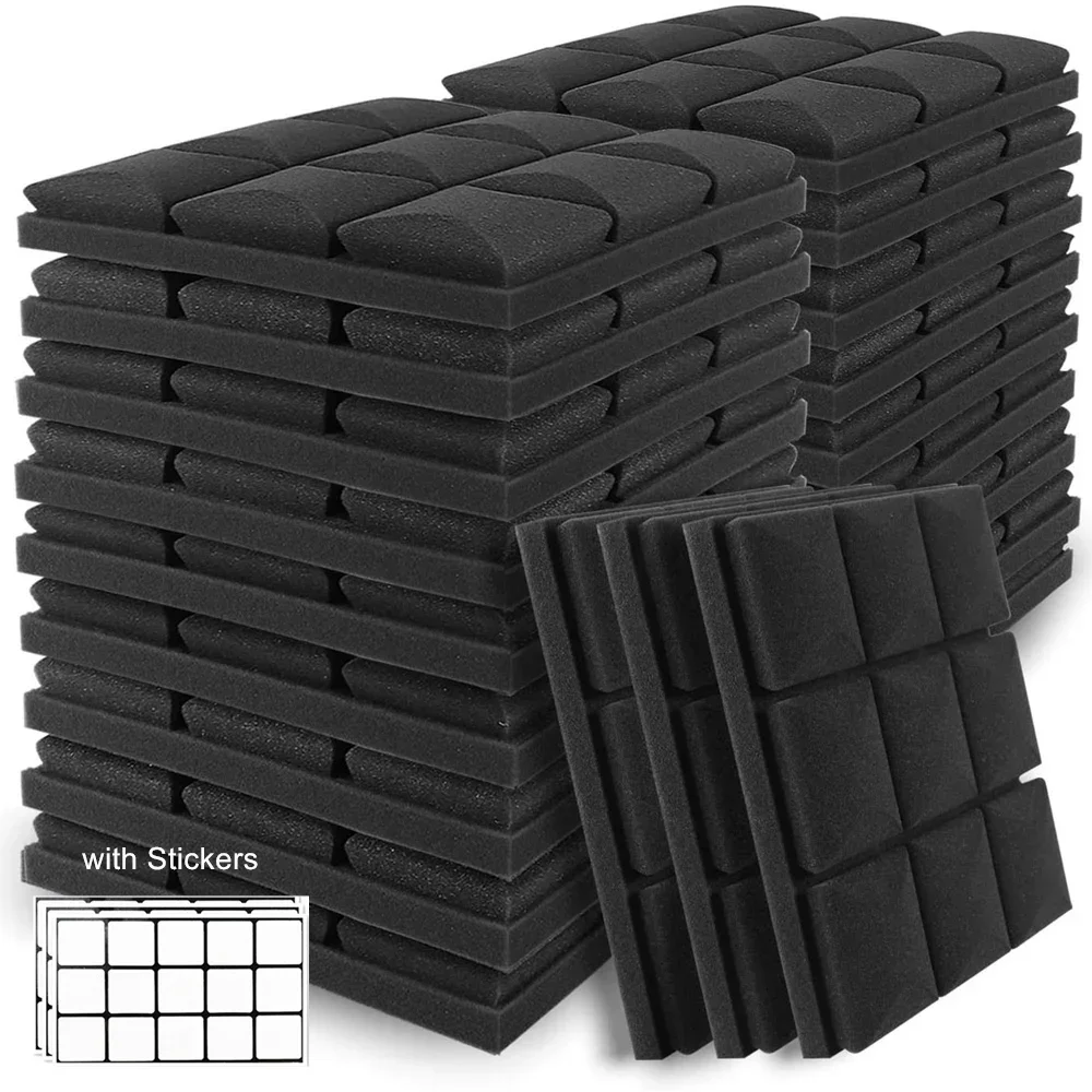 

24Pcs Acoustic Foam Soundproof Padding 12"x12"x2" Soundproofing Studio High Density Drum Room Sound Foam Panels with Tapes