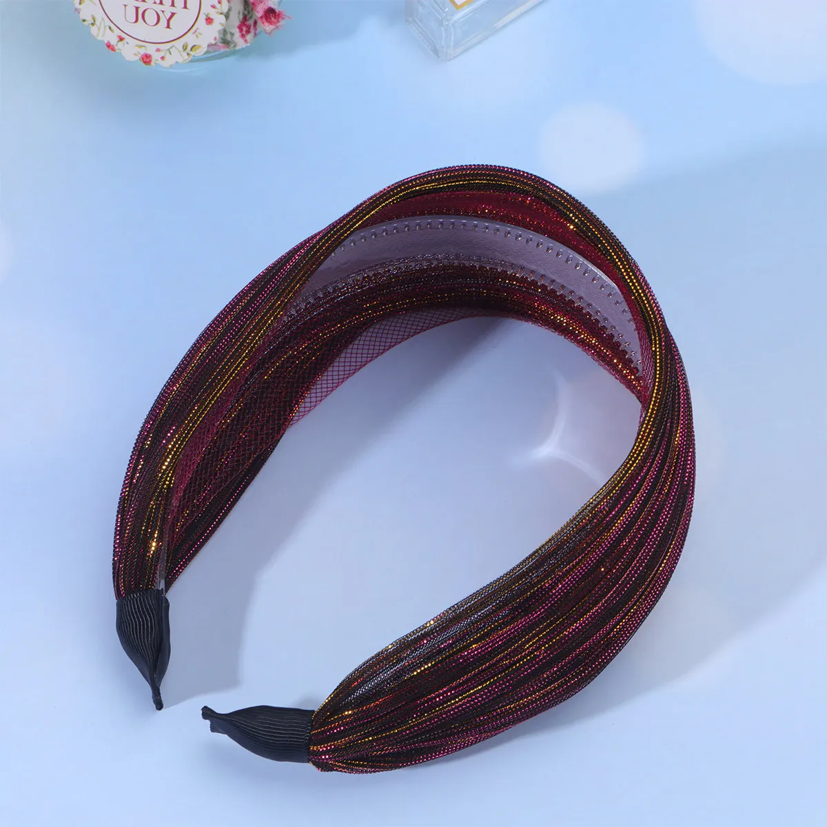 Purple Cloth Wide Lace Hair Hoop for Women Girls Elegant Headband Party Daily Meeting Accessory Unique Exquisite Craft