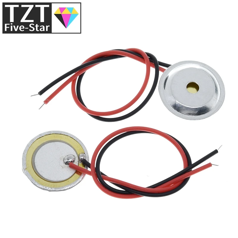 10 Pcs Piezoelectric Piezo Ceramic Wafer Plate Dia 15mm For Buzzer Loudspeaker + Aluminum shell