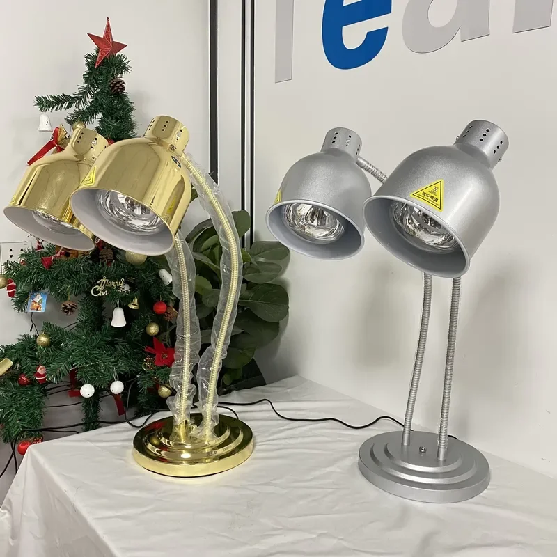 Adjustable Temperature Electric Food Warmer Lamp Stainless Steel Desktop Buffet Heater for Hotel Restaurant Catering Supplies