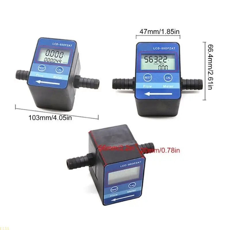 U13A Flüssiger Durchflussmesser Fluidmeter Counter DN10 Durchflussmesser 30-1200L/H Wasserflussmesser Hall-Effektsensoren – Detail 6