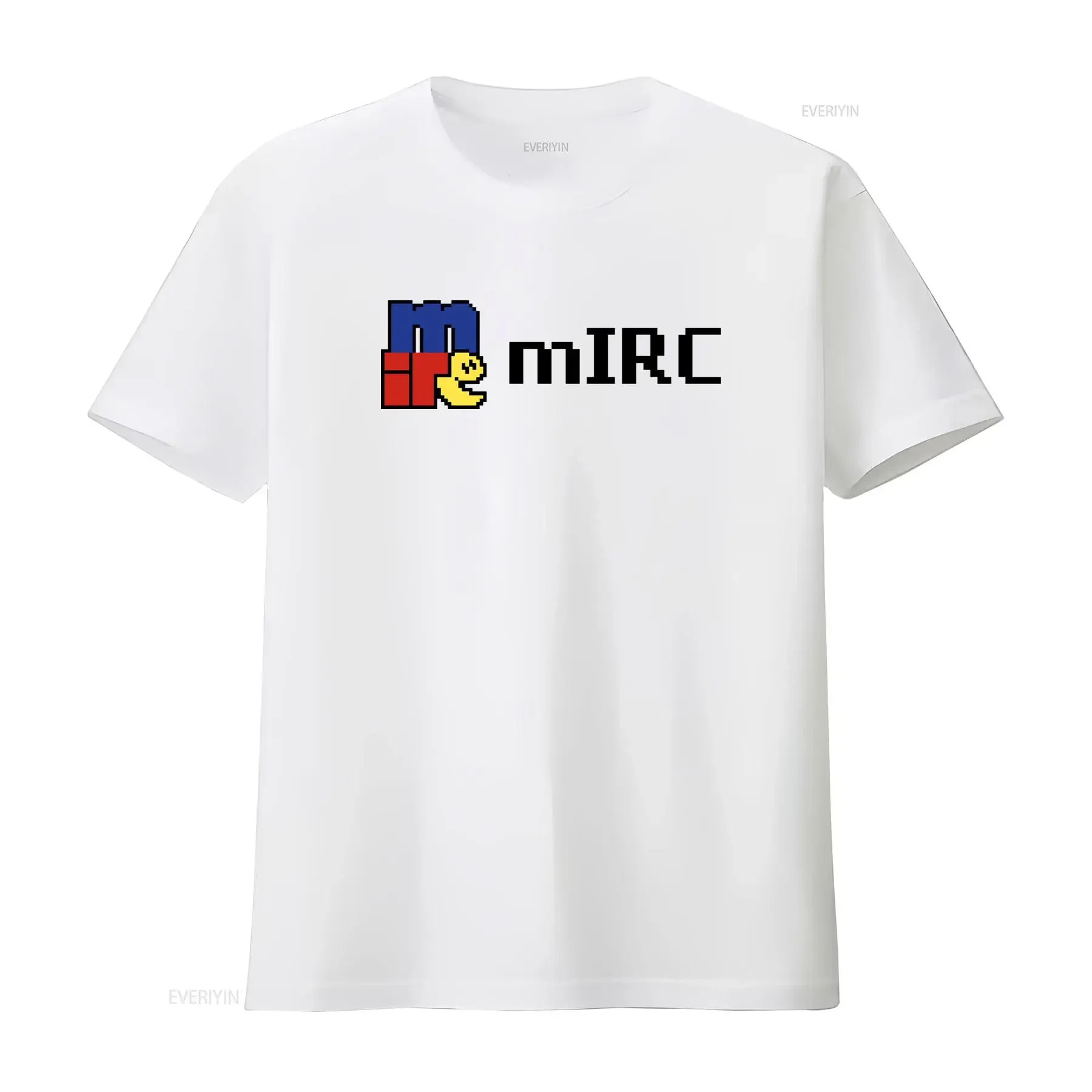 Camiseta Retro Pixel Art Mirc, Diseño Original de Chat en Línea, 78R8, Ropa de Diseñador Vintage Lavada, Elegante, Suave, Versátil, Informal