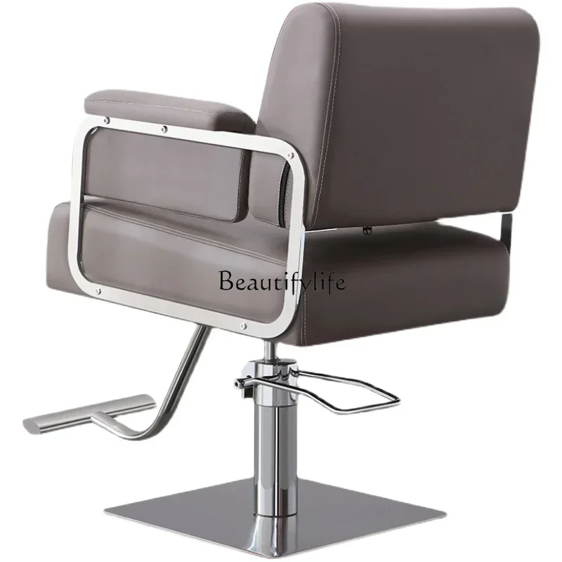 Simple for Hair Salon Barber Chair Upgraded Rotating Hair Cutting Perm Dyeing Beauty Stool Put down Chair