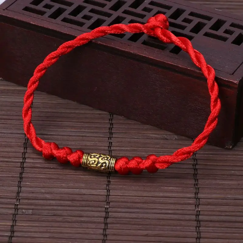 Pulsera cuerda roja estilo étnico, pulsera oro y plata tibetana tejida a mano, regalos