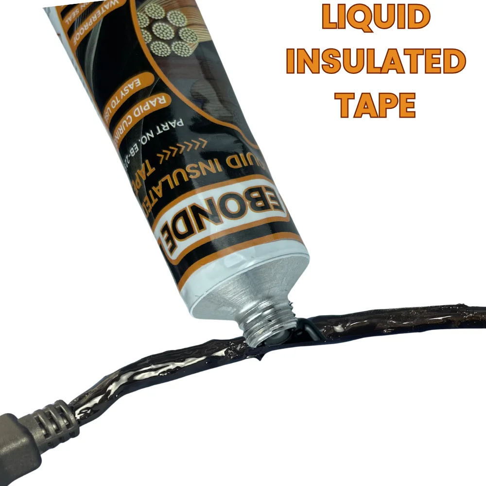 

Black Waterproof Liquid Electrical Tape Rubber Insulating Cable Wire Coat Glue Insulation Adhesives Sealer Home Fix Line Glue