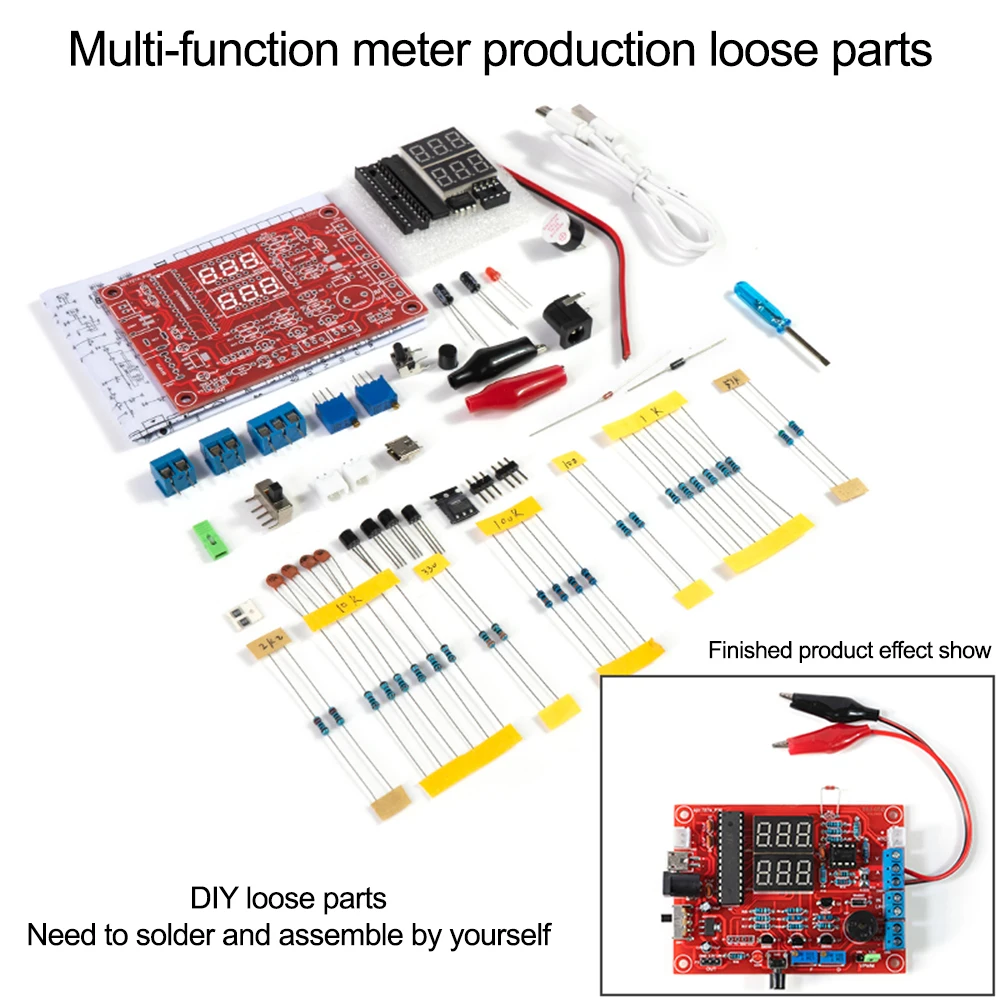 Multifunctional Meter DIY Electronic Kit Current Voltage Current Meter Making Instrument Kit PWM Signal Generator DIY Kit