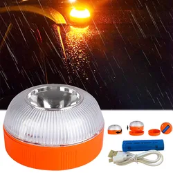 Rechargeable Car Emergency Strobe Warning Light Flash Beacon Induction Flashing Lamp with Battery USB Cable