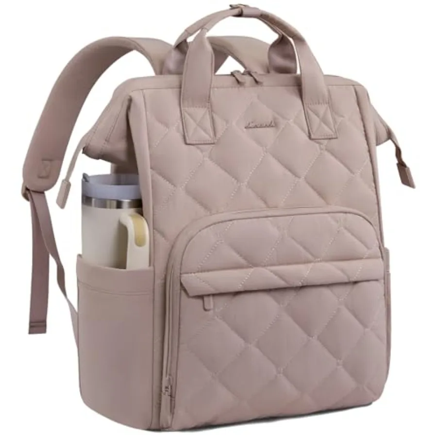 

Laptop Backpack for Women Work Travel Backpack Purse Puffer Quilted Laptop Backpack Casual Daypack for Nurse Teacher