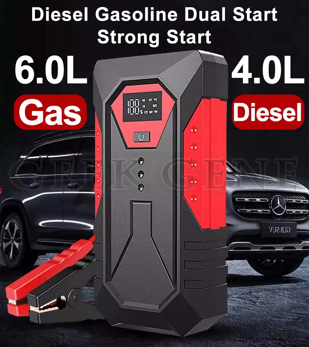 GKFLY 12V Portable Car Jump Starter 18000mAh Auto Battery Booster Charger Car Emergency Booster 1200A Power Bank Starting Device