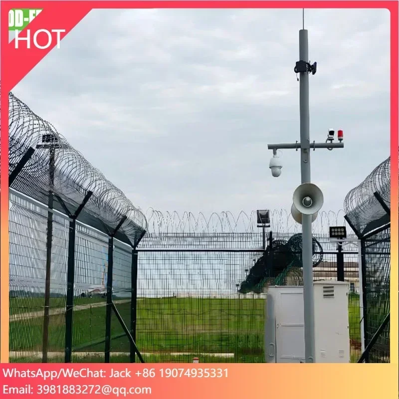 Security Solution With Alarm System Perimeter Protection Access Control Metal Fence And A One-Stop Management System