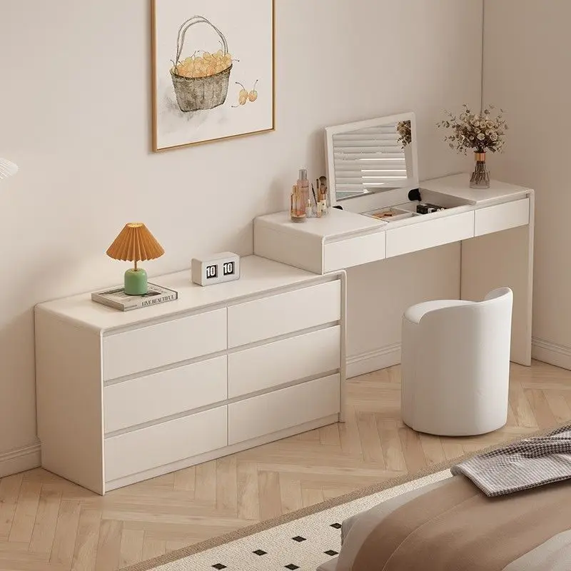 

Simple modern light luxury bedside chest cabinet makeup table master bedroom solid wood dresser bedroom household integrated