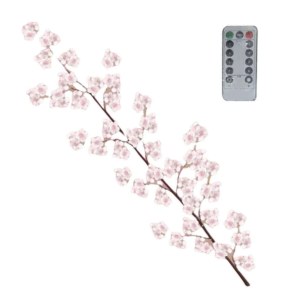 LED Cherry Blossom Branch Light Remote Control Lighted Artificial Flowers Cherry Blossom Fairy Lights for Home Bedroom Decor