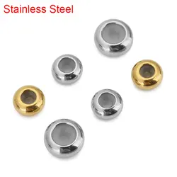 20pcs PVD Never Fade 8mm 10mm Stopper Beads With Silicon Rubber Big Hole Spacer Beads for Diy Necklace Bracelet Jewelry Making